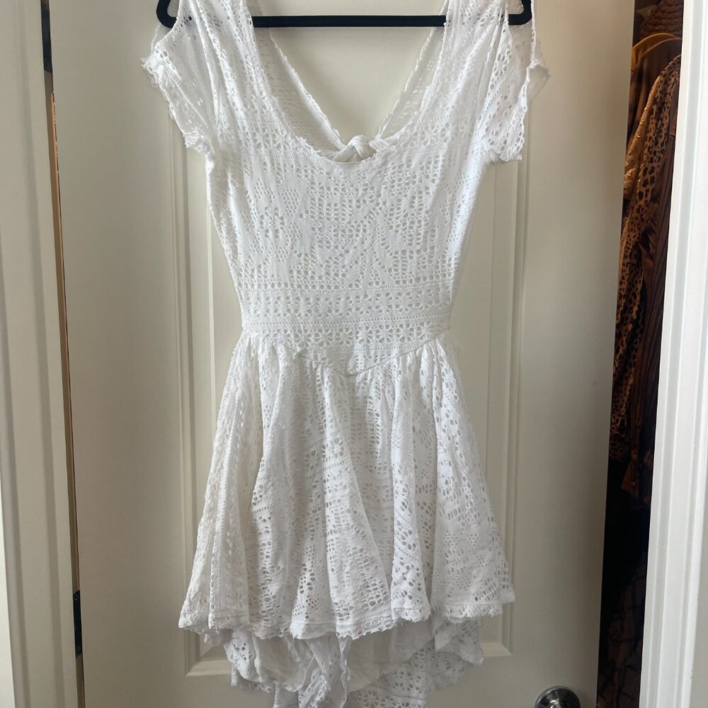 NWT Free People White Crochet Romper Size Small